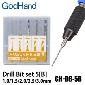 GodHand Drill Bit Set B of 5 1mm-3mm GH-DB-5B