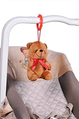 Goyal's 12 in 1 Musical Baby Feeding Swing Rocker Carry Cot Cum Bouncer ABS Plastic with Mosquito Net, Storage Box and Swinging Ropes (Brown) (12 in 1), Canopy