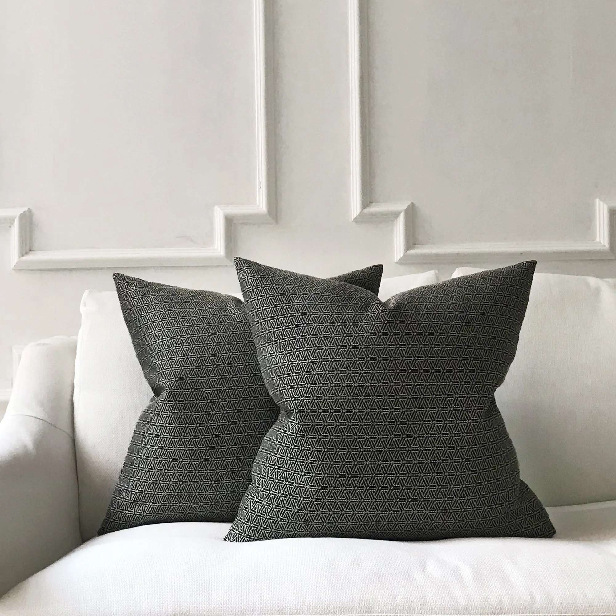 Gray Modern Geometric Throw Pillow Cover 24x24