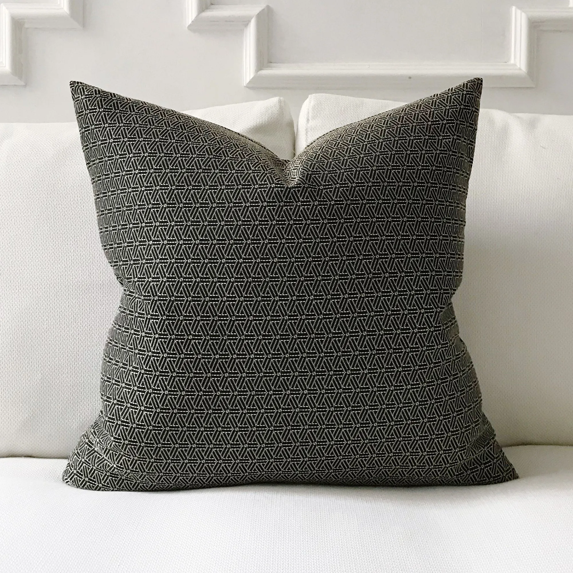 Gray Modern Geometric Throw Pillow Cover 24x24