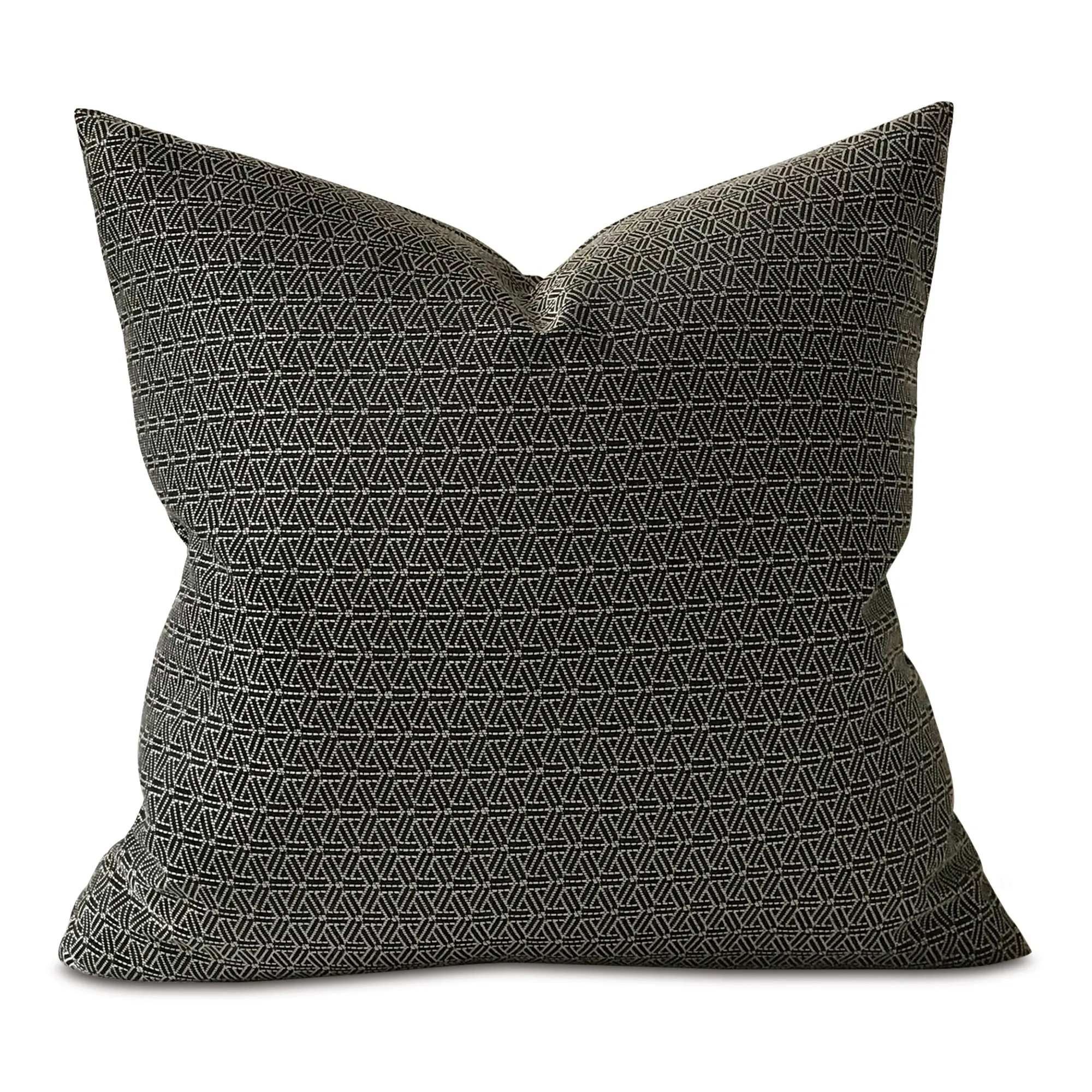 Gray Modern Geometric Throw Pillow Cover 24x24