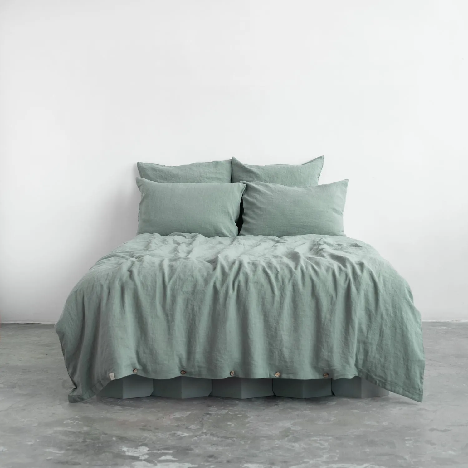 Green Milieu Linen Duvet Cover Set