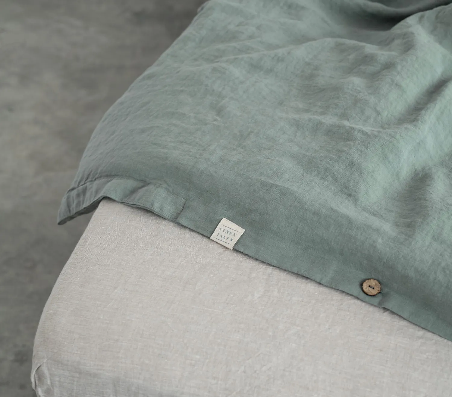 Green Milieu Linen Duvet Cover Set