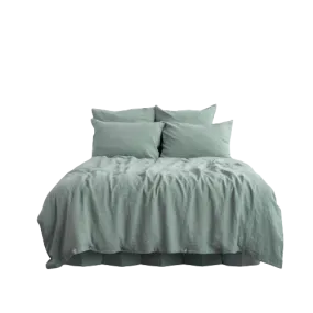 Green Milieu Linen Duvet Cover Set