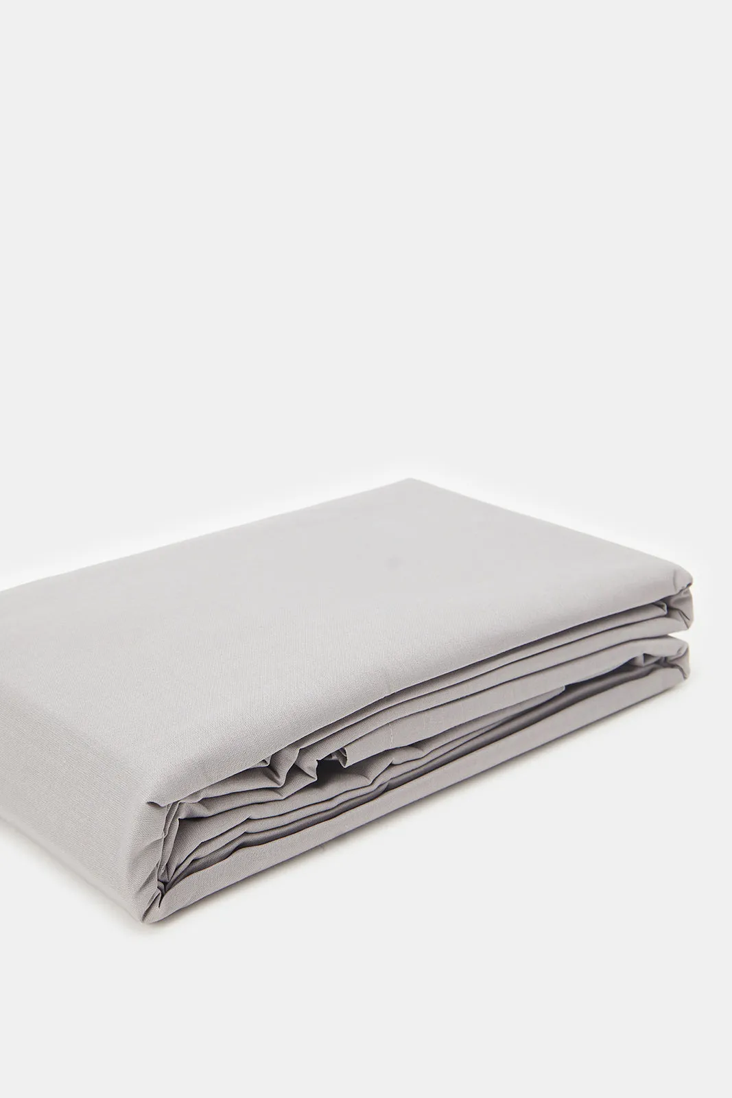 Grey 3-Piece Solid Flat Sheet (Double Size)