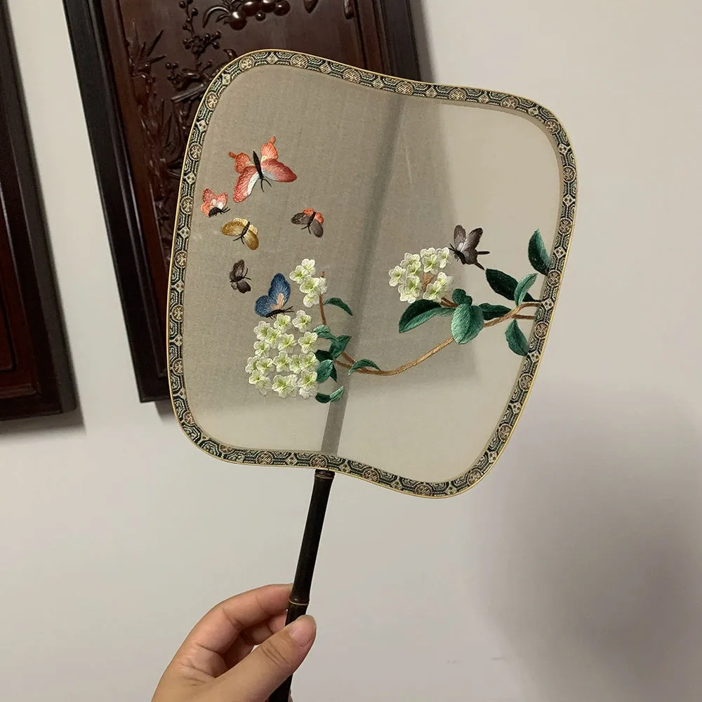 Guqü Tuanshan 古典团扇 Transparent Silk Various Embroidered Round Fans