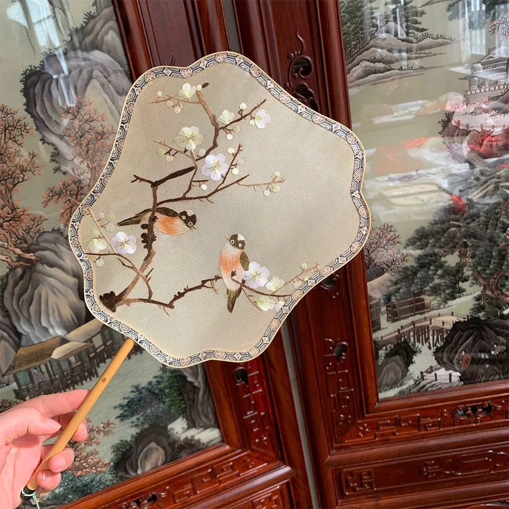 Guqü Tuanshan 古典团扇 Transparent Silk Various Embroidered Round Fans