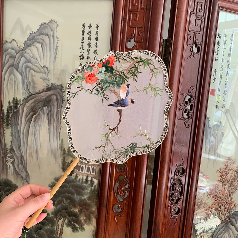 Guqü Tuanshan 古典团扇 Transparent Silk Various Embroidered Round Fans