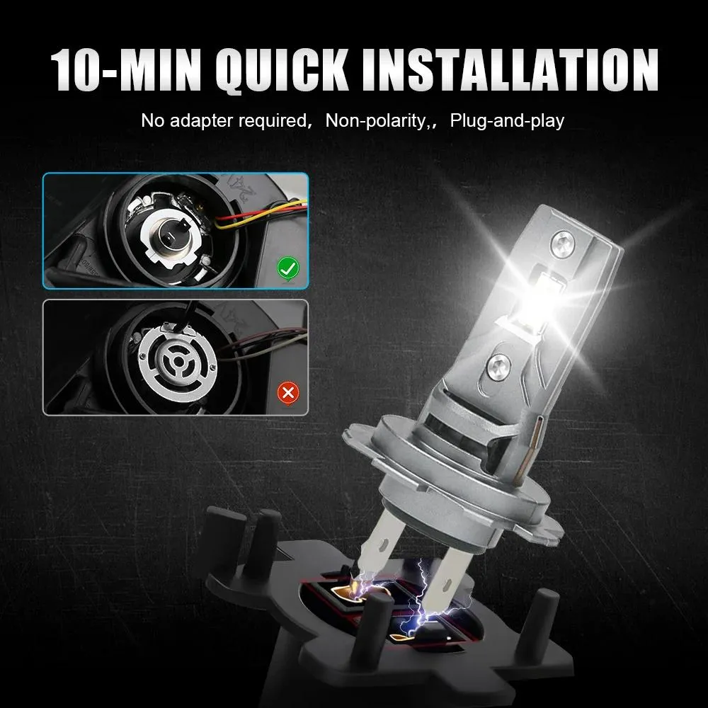 H7 Mini LED Headlight With Fans Wireless H7 LED Headlight Mini Bulb 80W 20000LM 6500K 3570 CSP for Car Headlamp Auto 12V