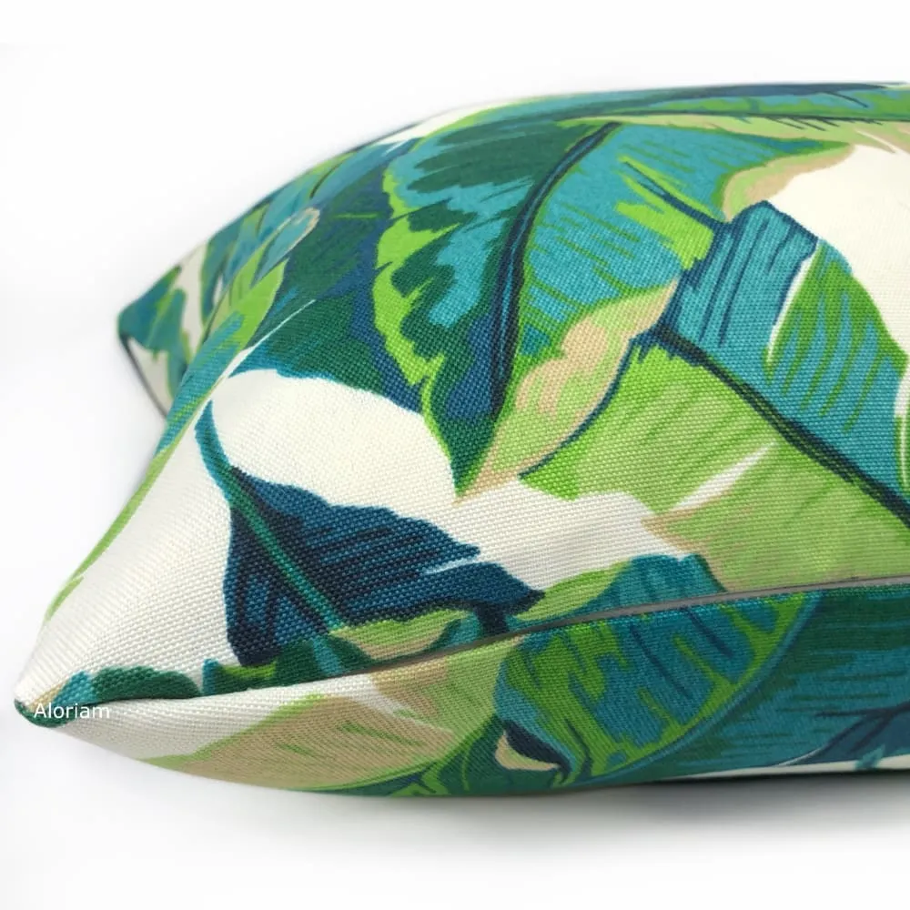 Hanalei Tropical Leaf Print Indoor Outdoor Pillow Cover