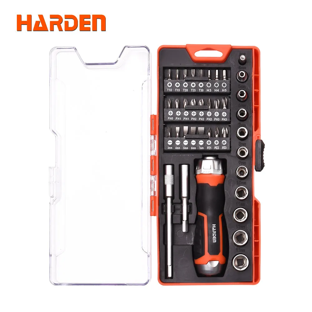 Harden 38Pcs Ratchet Screwdriver & Bits Set 551238