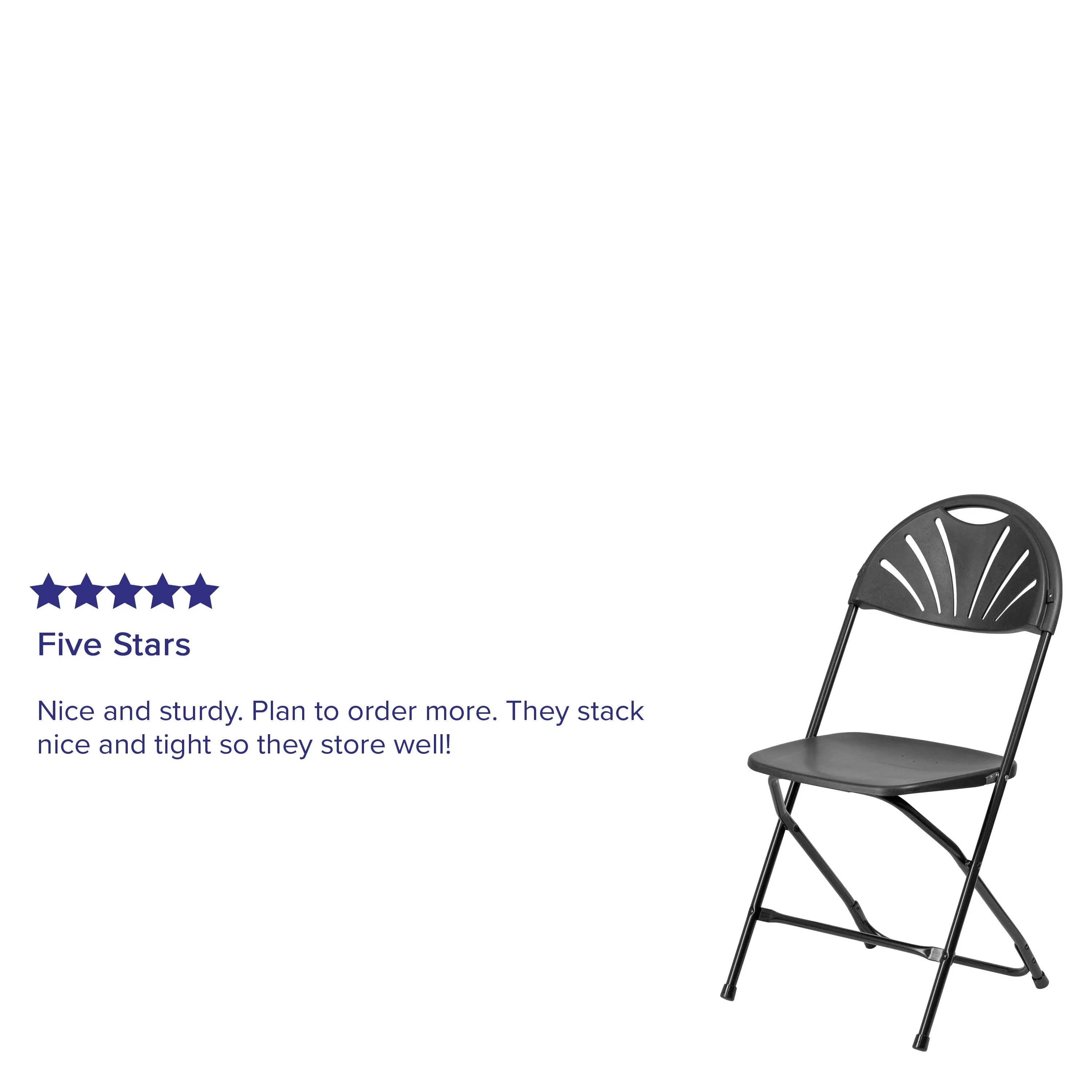 HERCULES Series 650 lb. Capacity Plastic Fan Back Folding Chair