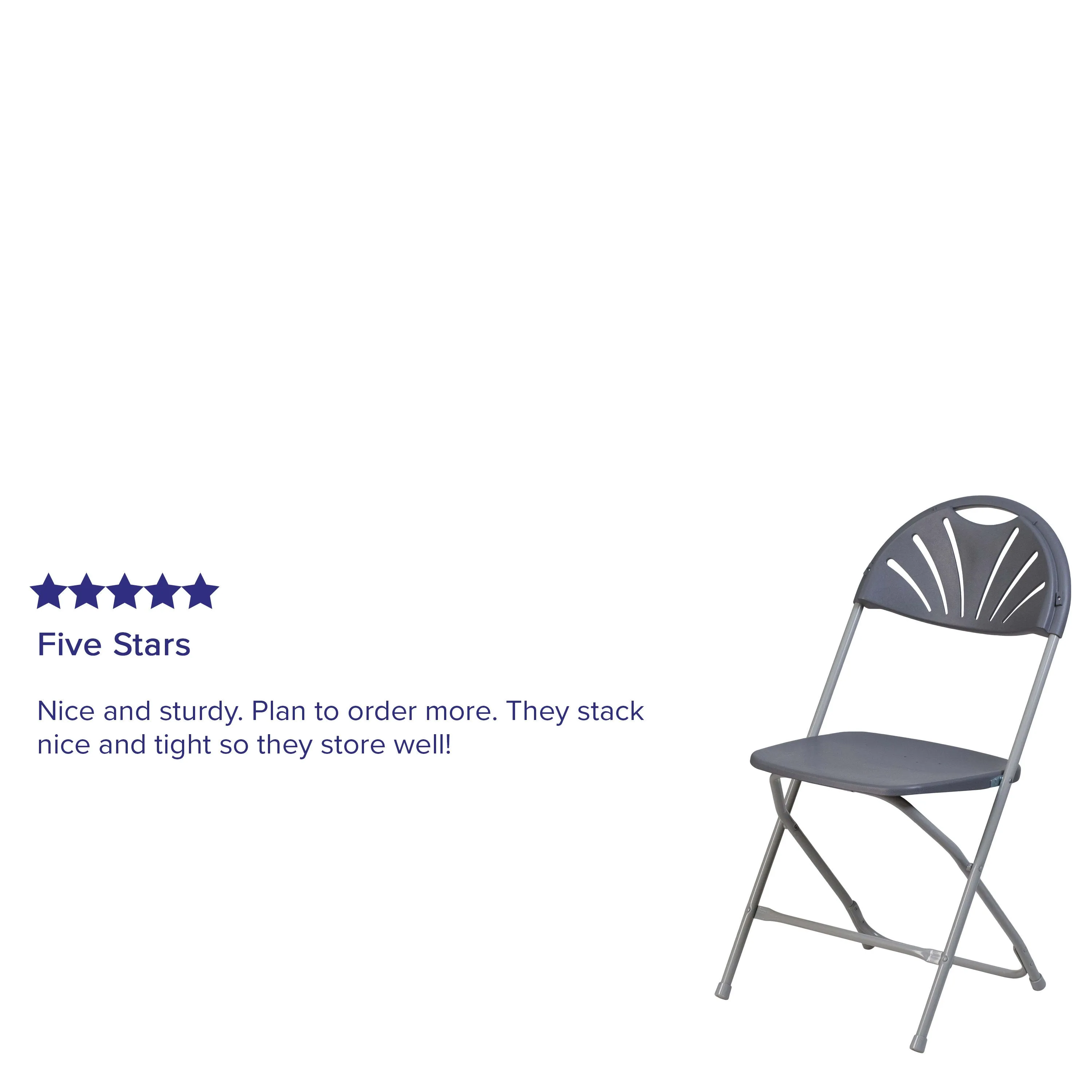 HERCULES Series 650 lb. Capacity Plastic Fan Back Folding Chair