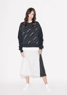 House of Holland Gathered Sleeve Mono Sweatshirt