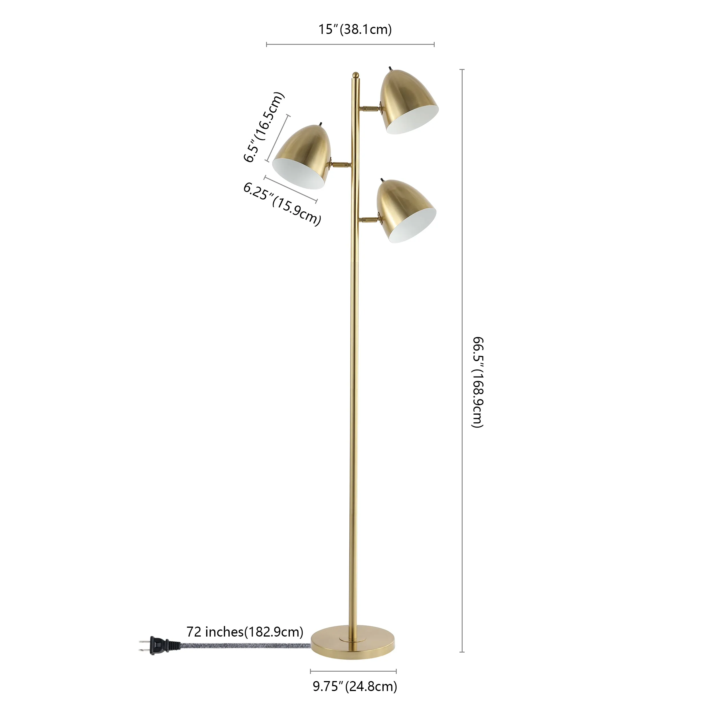 Hubert 66.5" Modern Contemporary Iron LED Floor Lamp