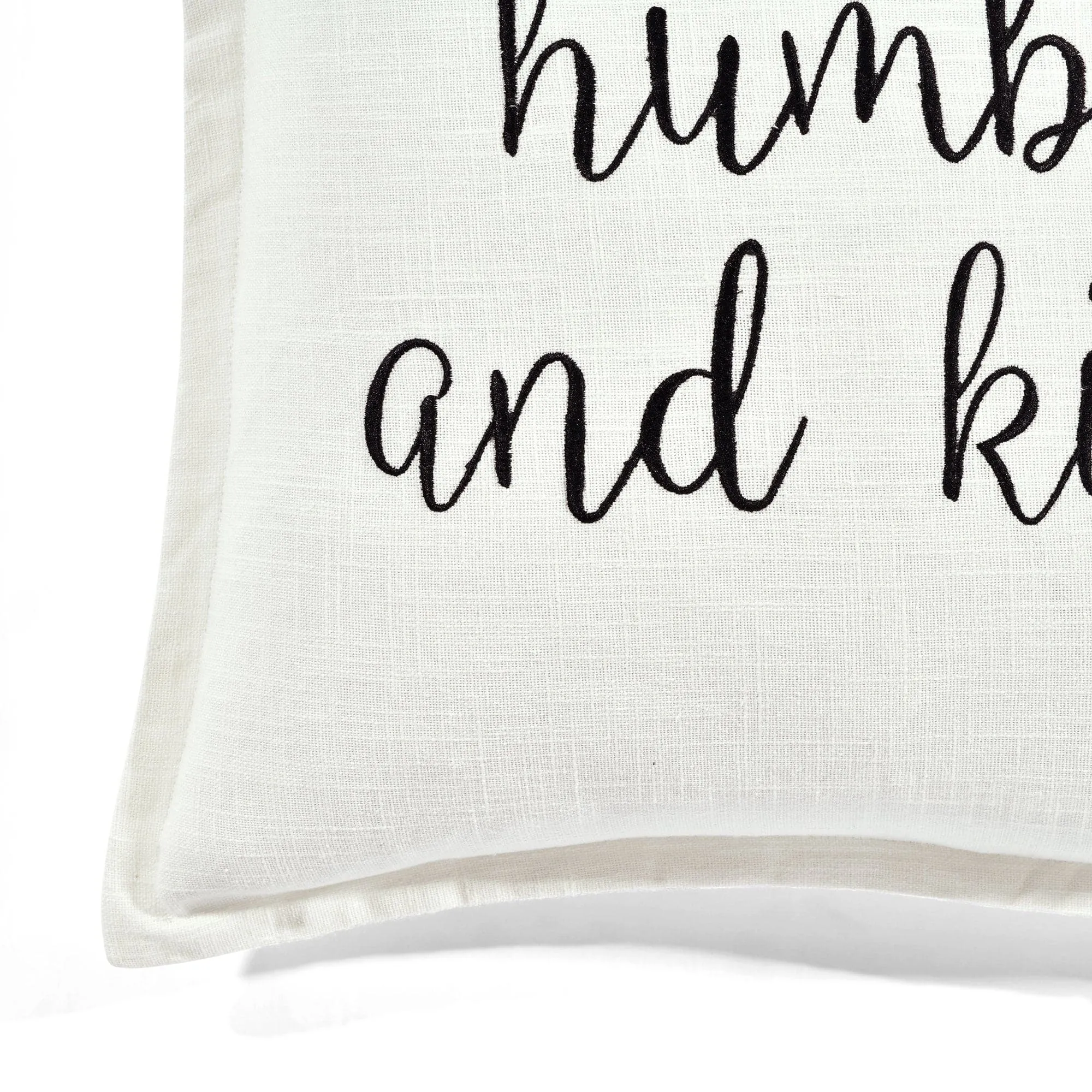 Humble and Kind Script Decorative Pillow Cover