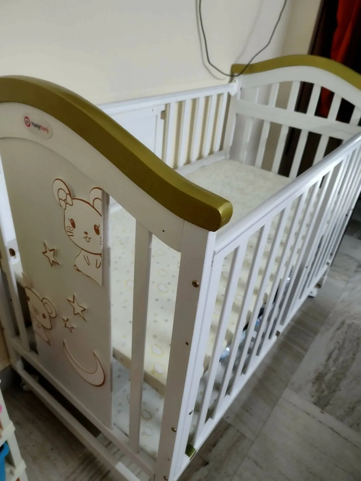 HUNY HUNY Crib 12 In 1 Rocking Cot , Dimensions: 123×66×100 cm