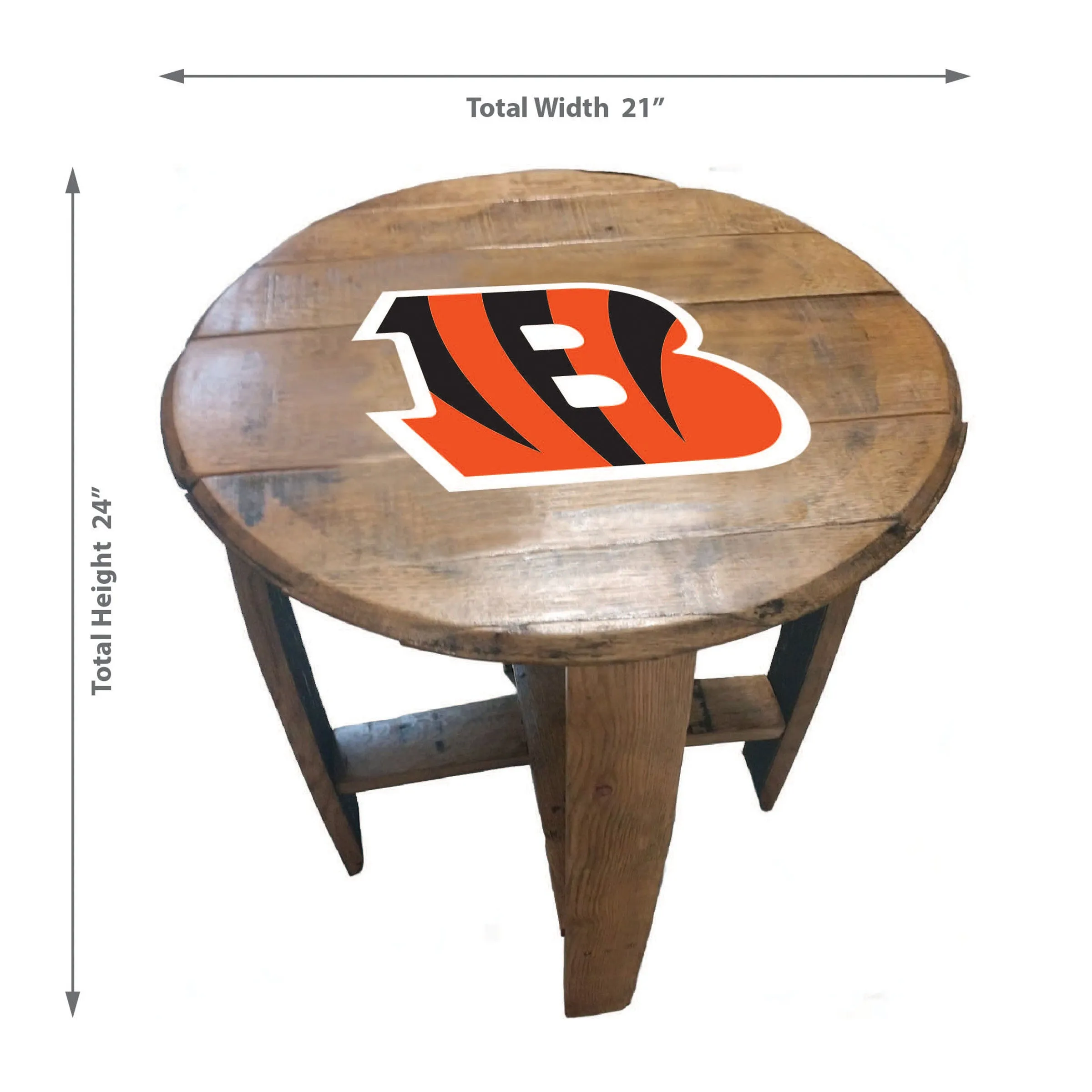 Imperial Cincinnatti Bengals Oak Barrel Table