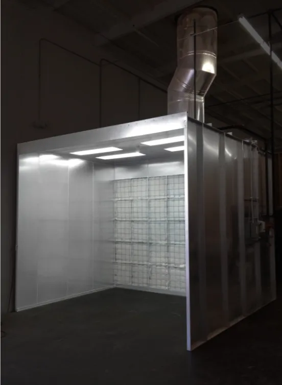 Industrial Open Face Paint Booth 14' Wide x 9' High x 8' Deep I.D. (TF1498 Series)