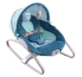 INFANTSO Baby Rocker Portable with Free Mosquito Net & Calming Vibrations & Musical Toy (02 Green)