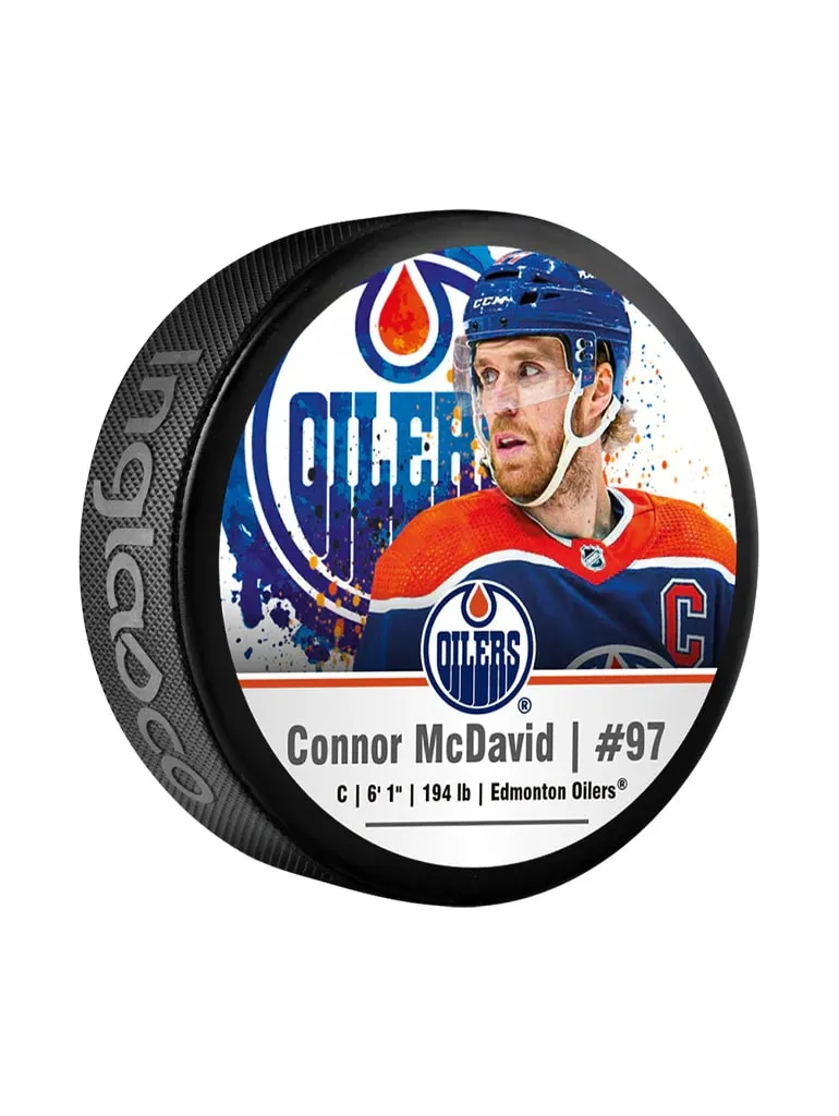 Inglasco NHL Edmonton Oilers Connor McDavid Souvenir Puck