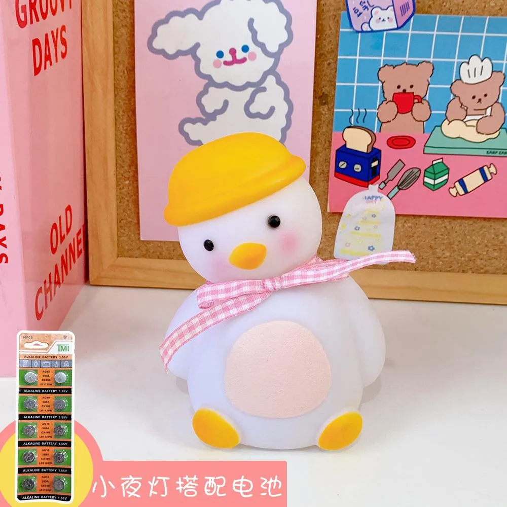 Ins bedroom girl LED night light cute tilt head little duck room bedside lamp decoration dormitory creative gift