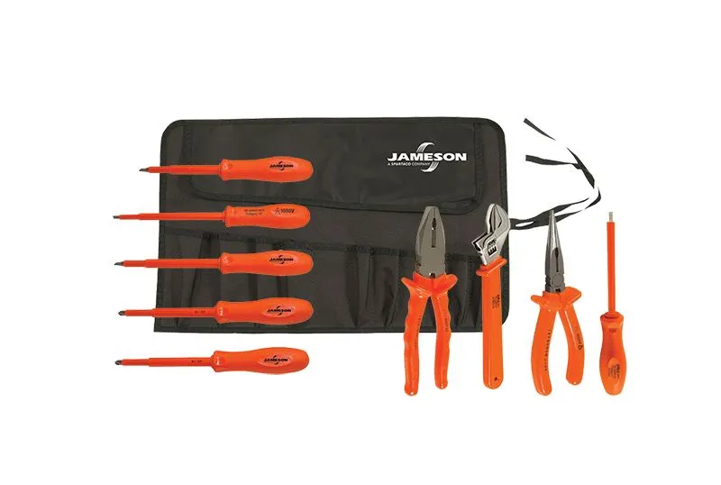 Jameson Insulated Tool Kit 9-Piece Electrician Hand Tool - JT-KT-00006