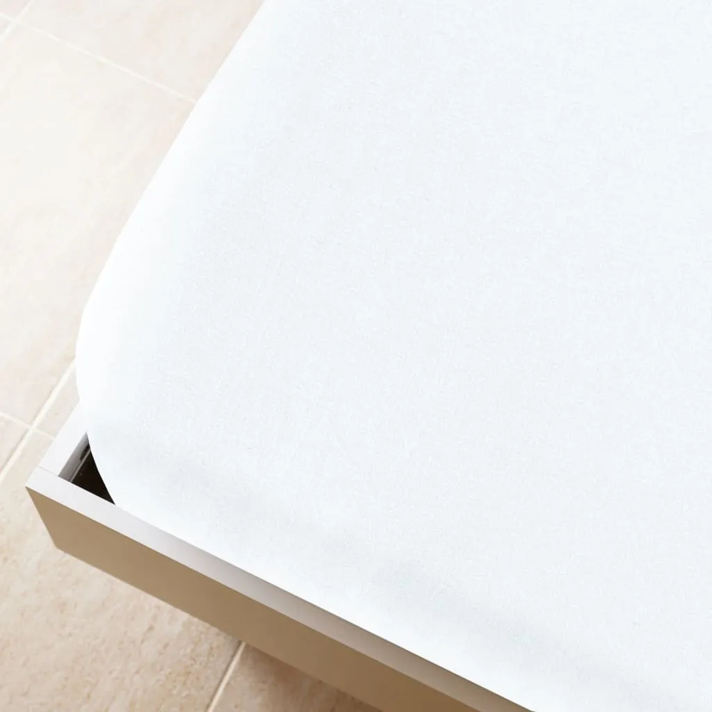 Jersey Fitted Sheet White 140x200 cm Cotton