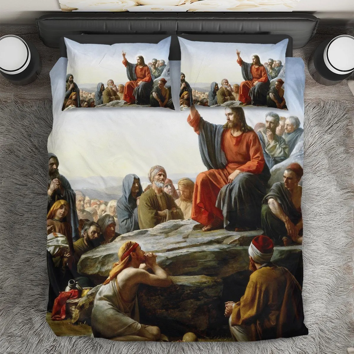 Jesus Preached The Gospel Jesus Bedding Set - Christian Bedding Sets