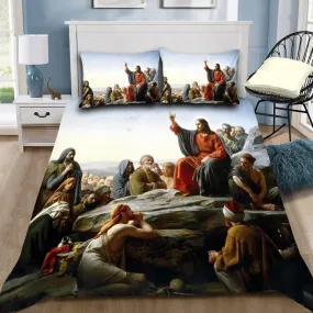 Jesus Preached The Gospel Jesus Bedding Set - Christian Bedding Sets