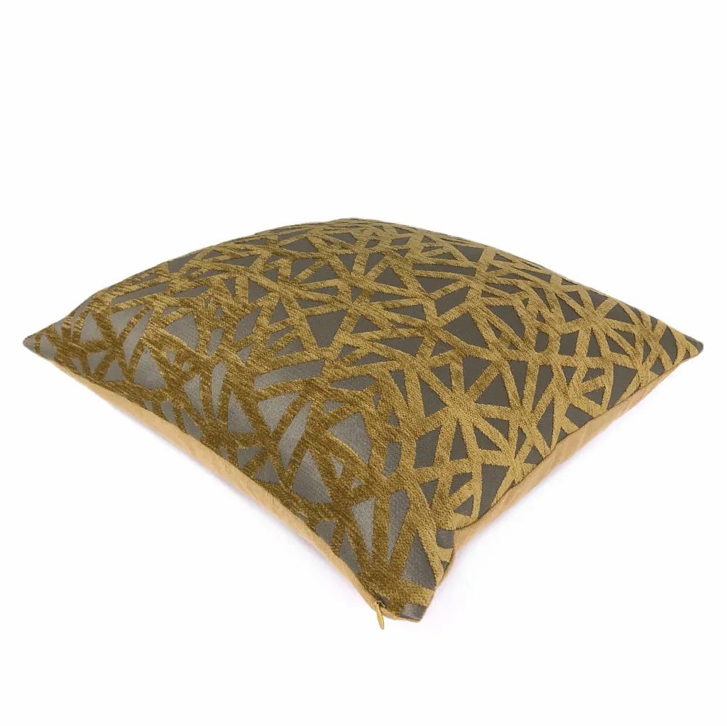 Kirby Golden Umber Brown Web Chenille Pillow Cover