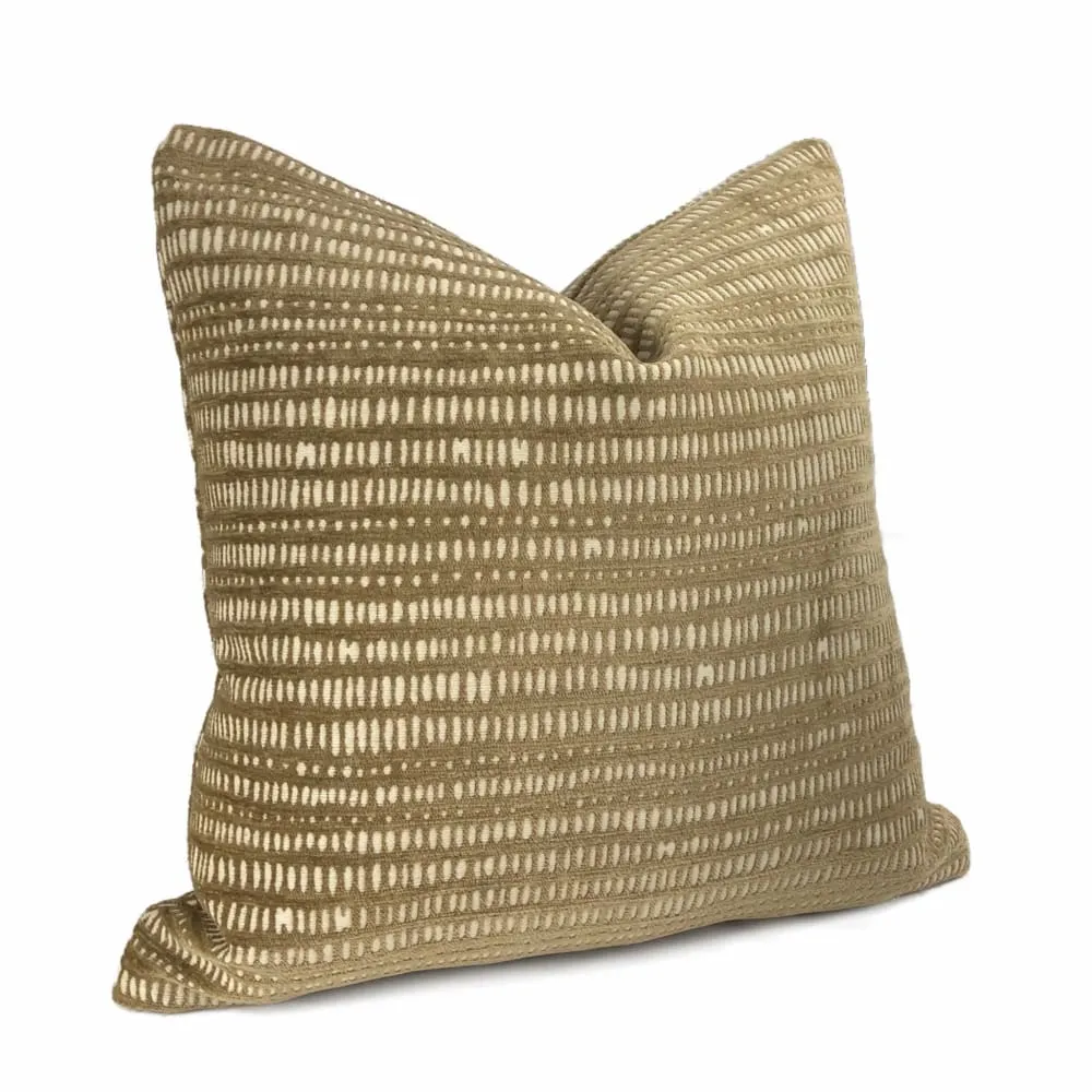 Klondike Brown Beige Chenille Pillow Cover (Fabric by the Yard available)