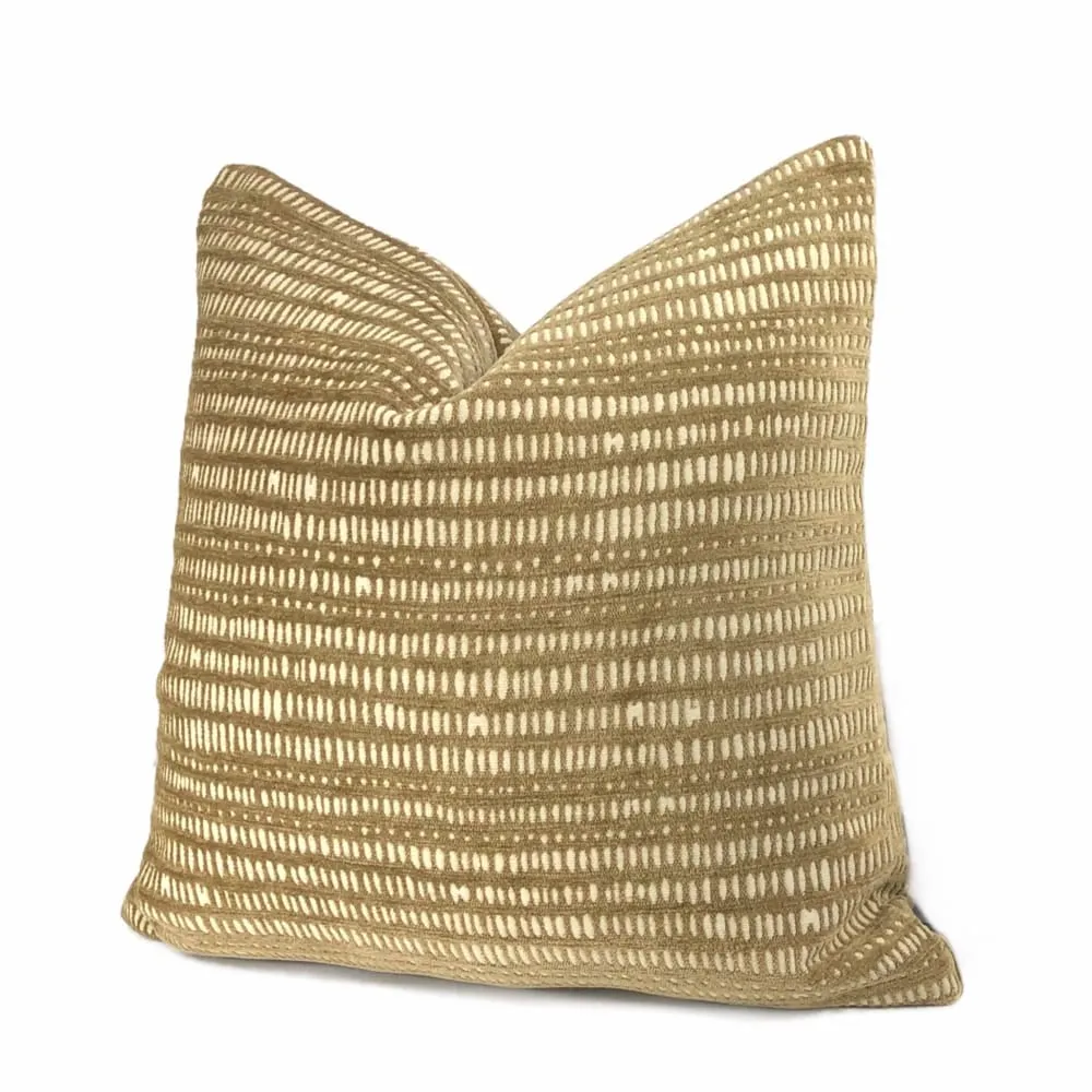 Klondike Brown Beige Chenille Pillow Cover (Fabric by the Yard available)