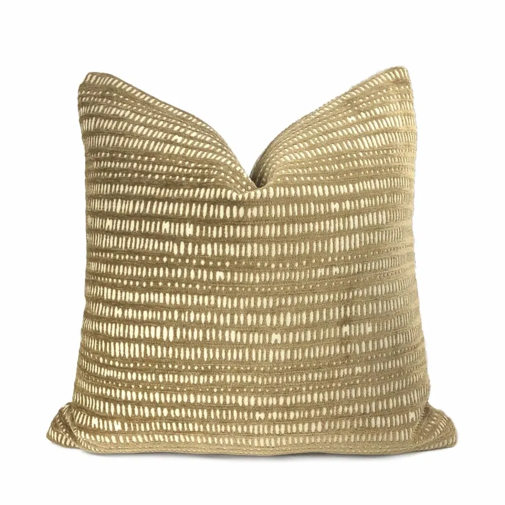 Klondike Brown Beige Chenille Pillow Cover (Fabric by the Yard available)