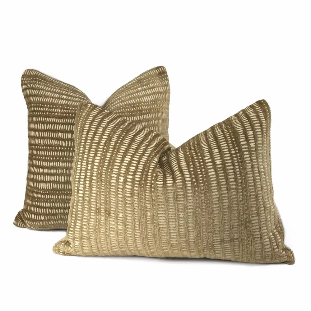 Klondike Brown Beige Chenille Pillow Cover (Fabric by the Yard available)