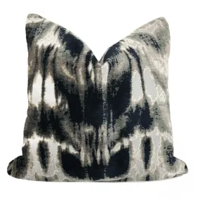 Kodiak II Black Gray Taupe Abstract Velvet Pillow Cover