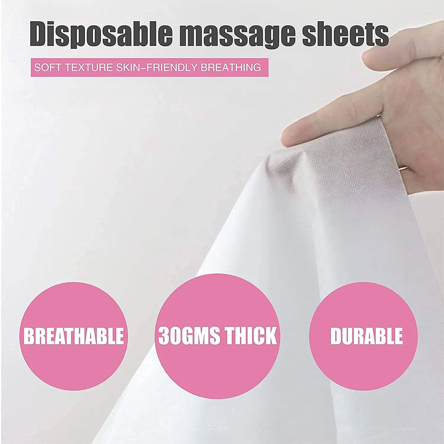 KUDIZE Disposable Non-Woven Bed Sheet for Hospital; Hotel; Spa and Beauty Parlor (White; 42 * 84 Inch/105 * 210 cm) (Pack of 100)