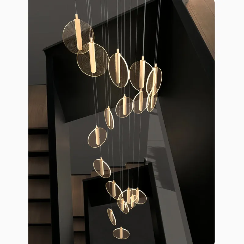 La Gaude | Elegant Gold Circles Magic Chandelier