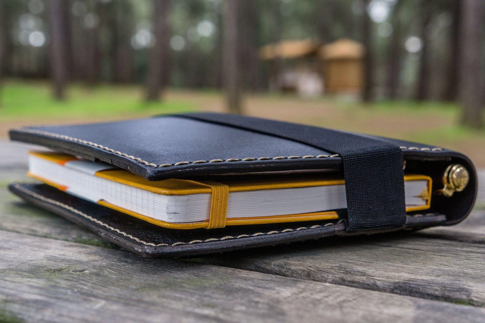 Leather Hobonichi Cousin A5 Planner Cover - Black