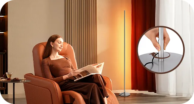 LED Corner Modern Floor Lamp with Remote Set of 2-HFLCB2C