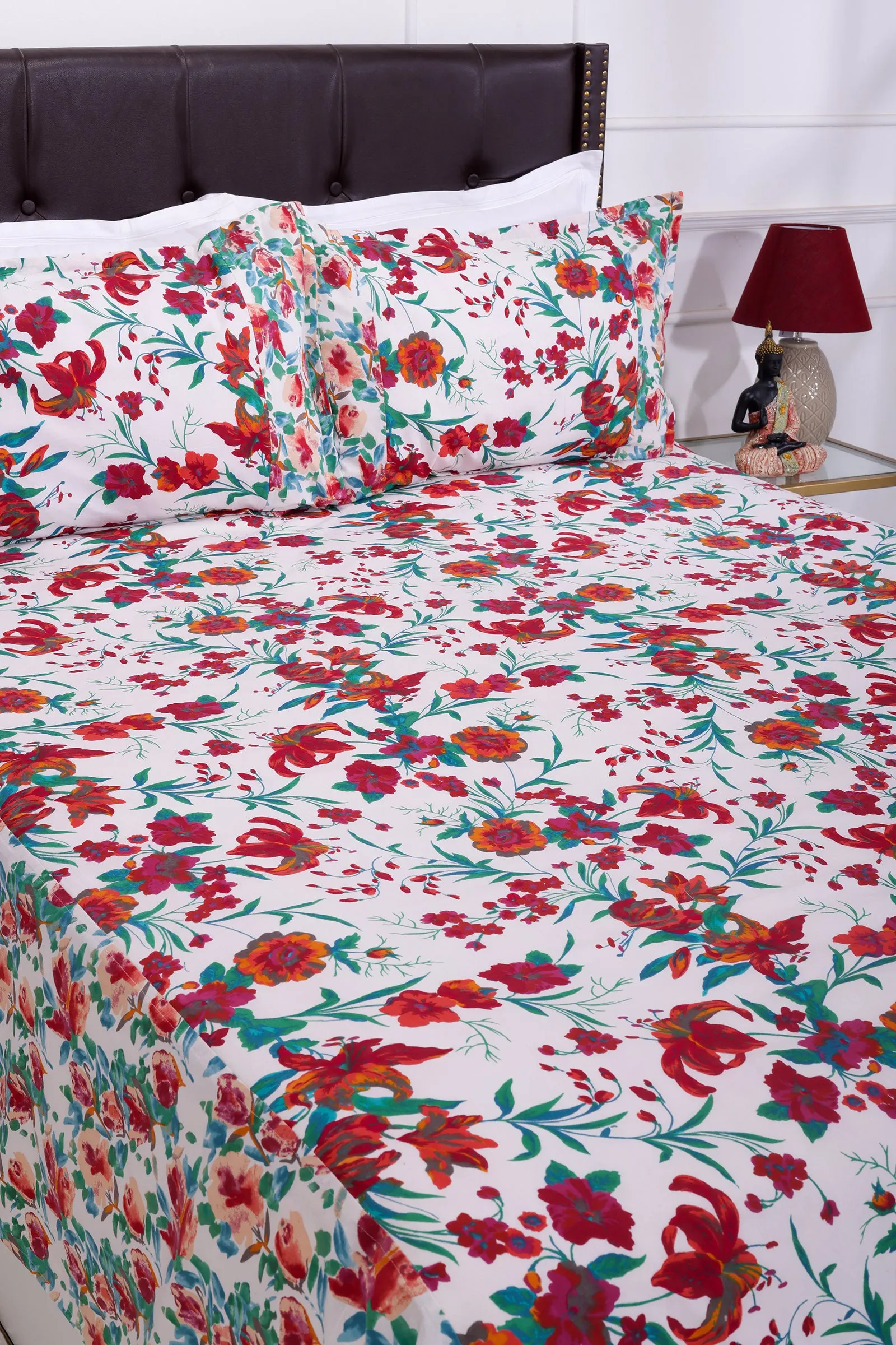 Lily Bagh White Cotton Bedsheet