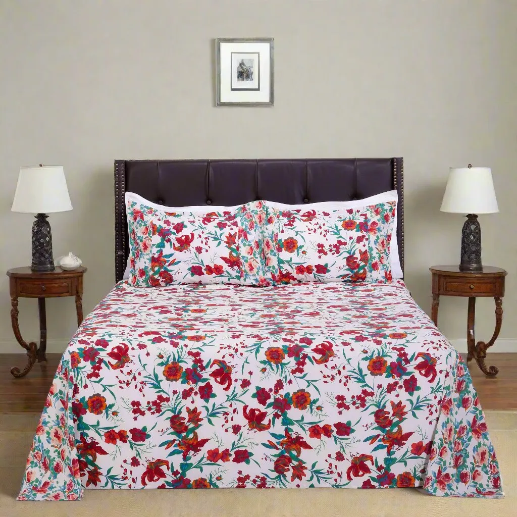 Lily Bagh White Cotton Bedsheet