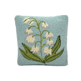 Lily of the Valley Wool Hooked Pillow