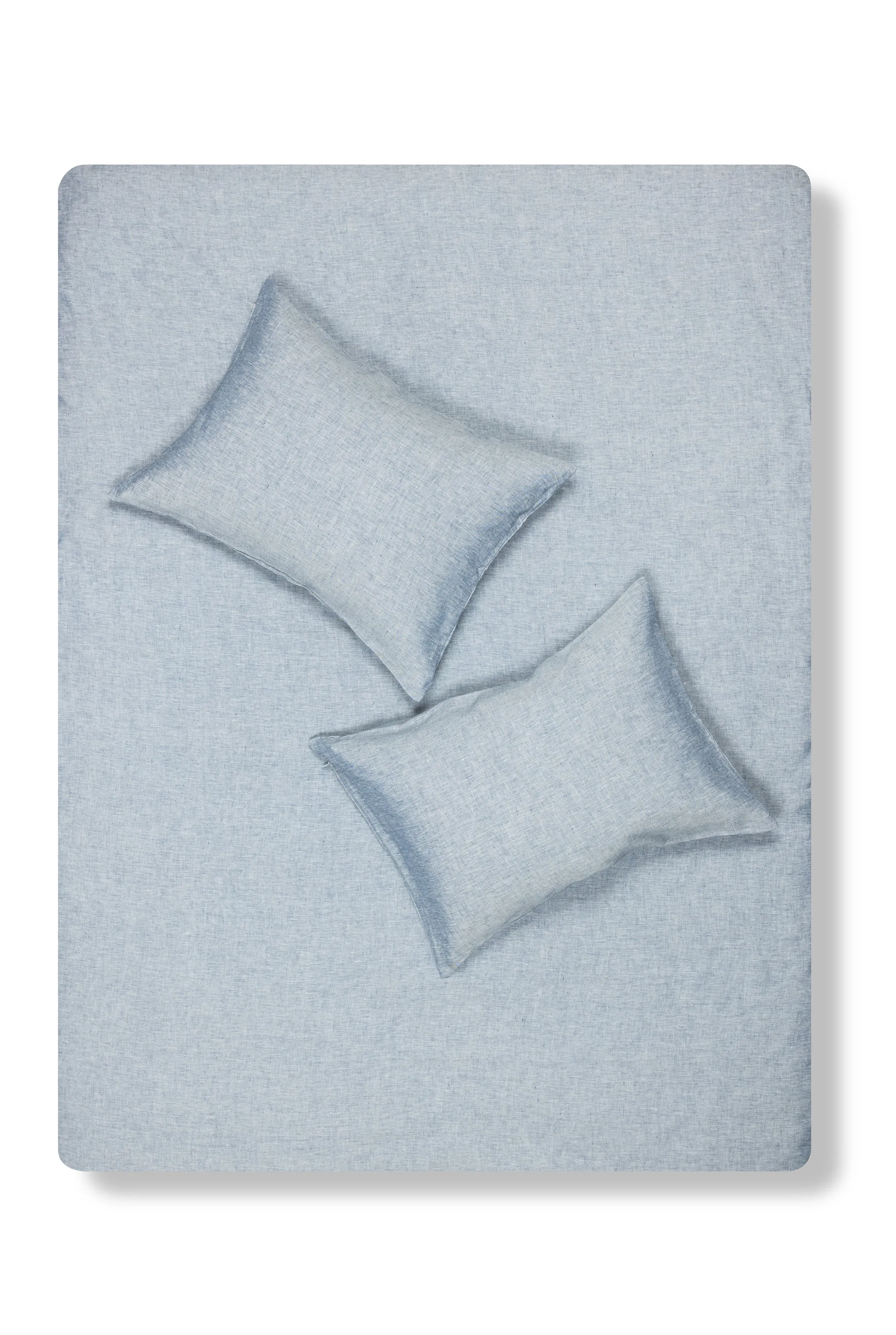 Linen Bedding "Light Melange" in Marine Blue Color