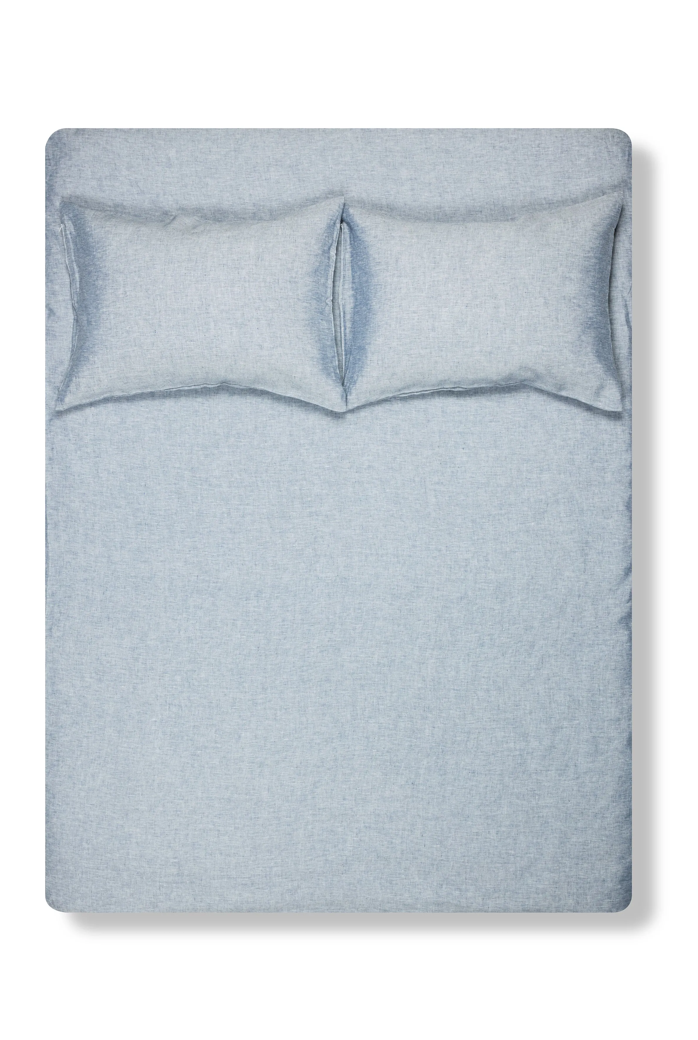 Linen Bedding "Light Melange" in Marine Blue Color