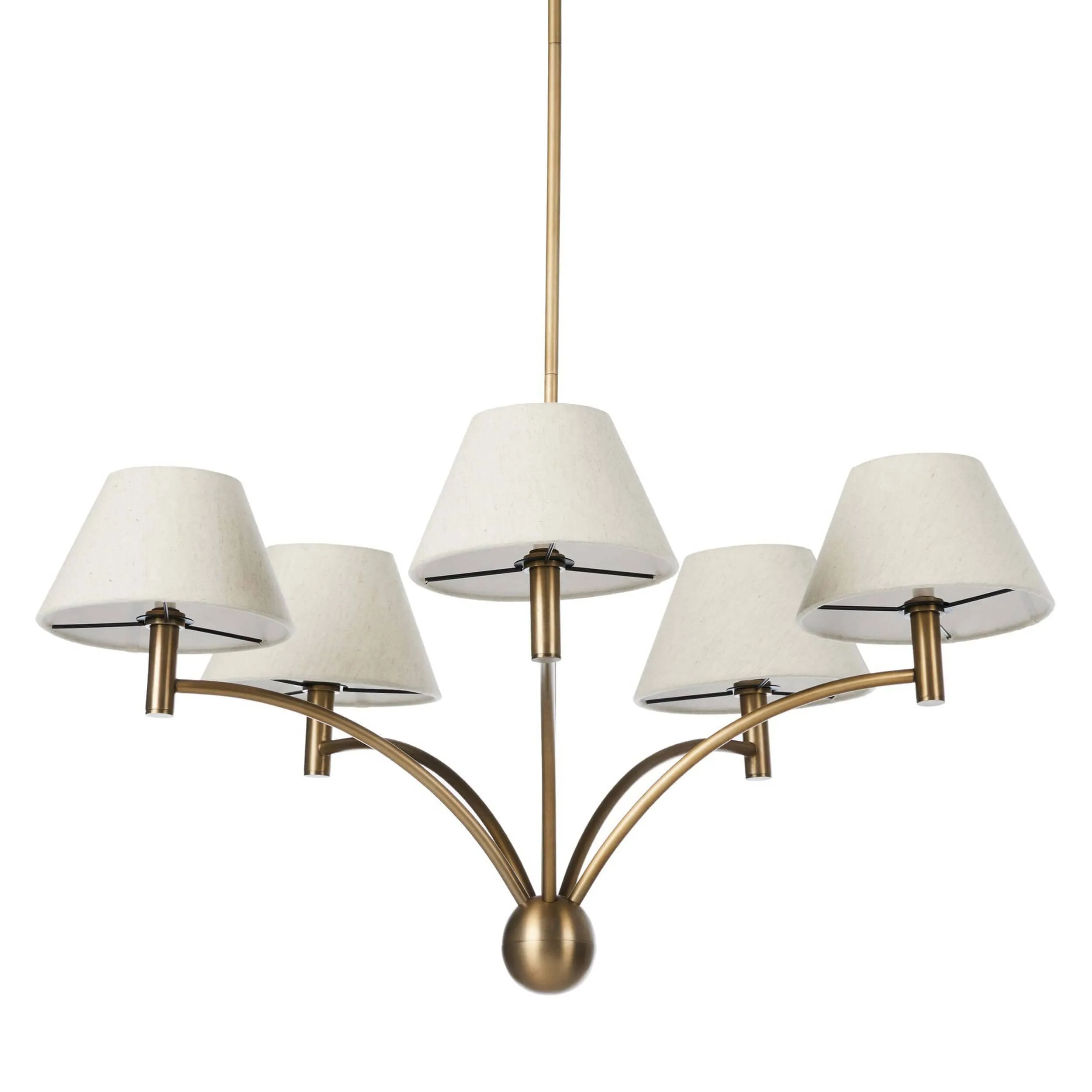 Linus Chandelier, Aged Brass