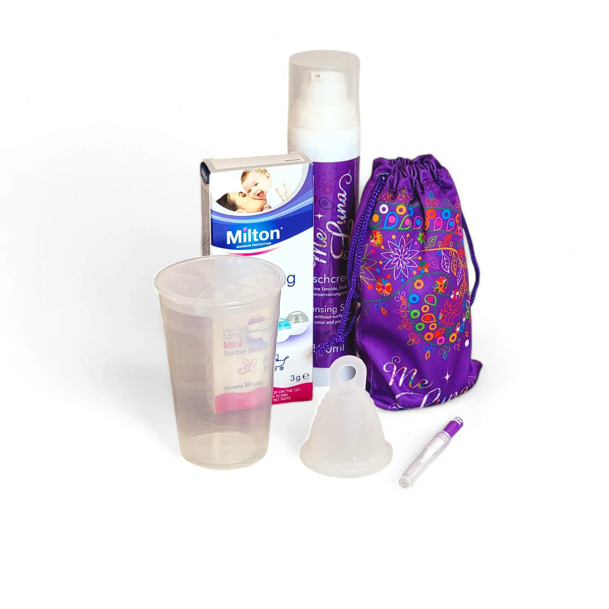 Low Cervix Colorant-Free Menstrual Cup Kit - with Milton Tabs