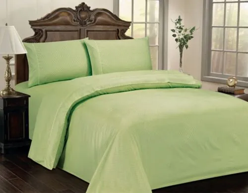 Luxurious Checkered Soft 100% Cotton Sateen Sheet Set, 15" Deep