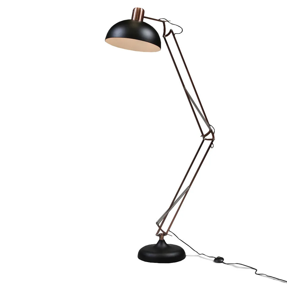 Matt Black & Vintage Copper Arms Floor Lamp