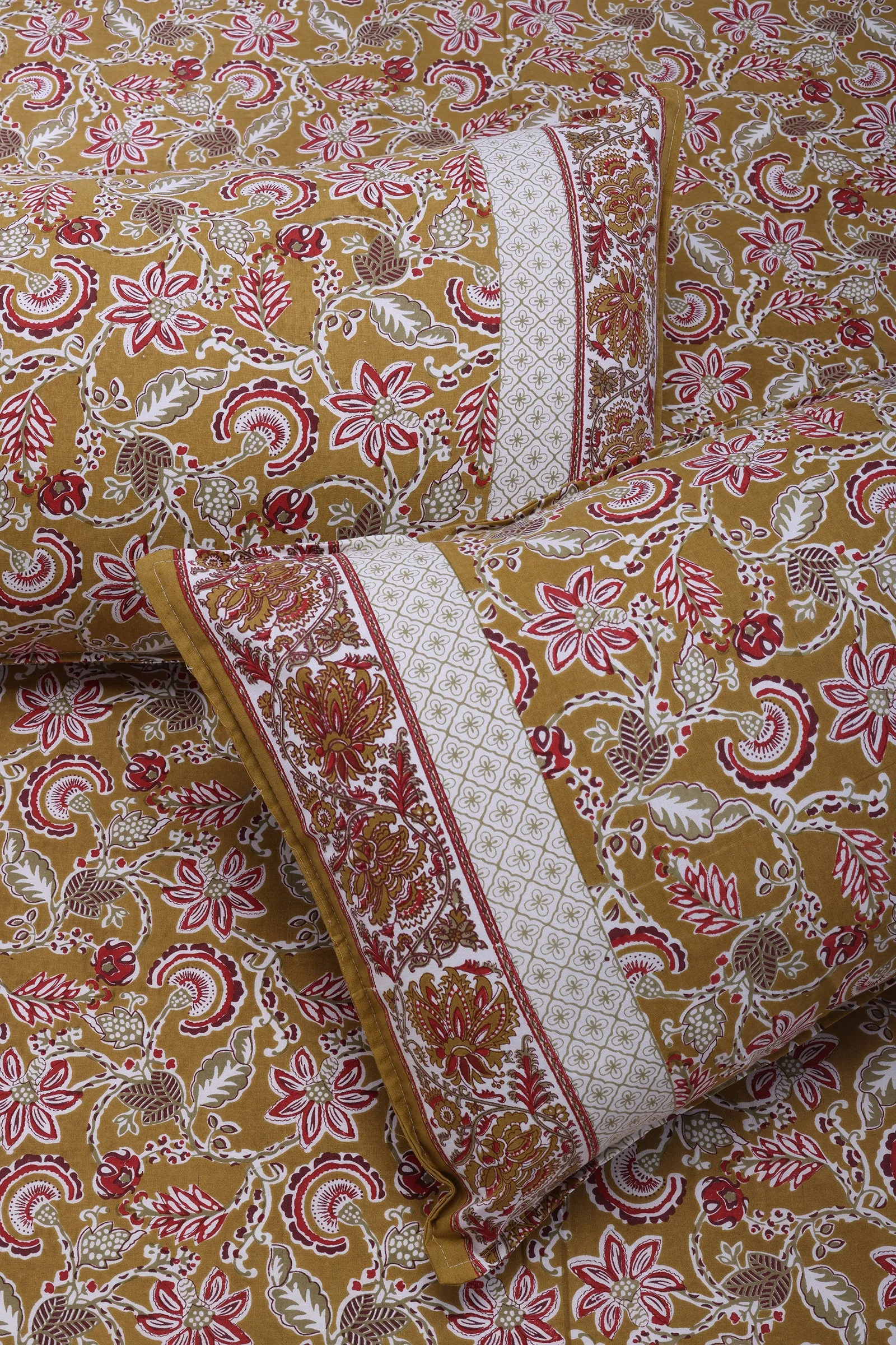 Maurya Jaal Mehendi Cotton Bedsheet